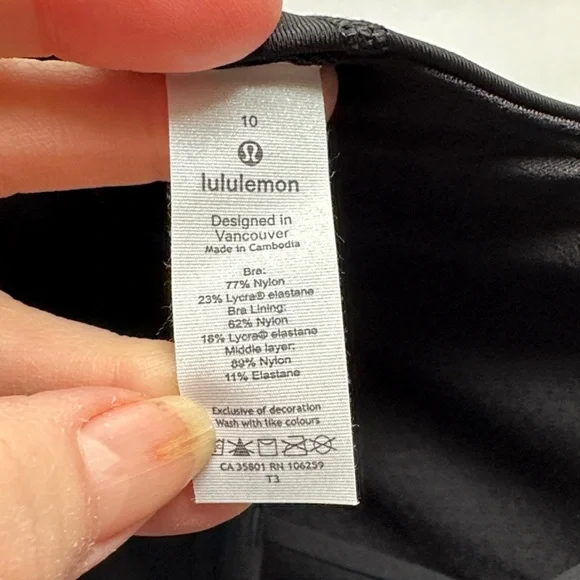 NWT! lululemon athletica Free to Be Black Long Line Sports Bra - Picture 10 of 13